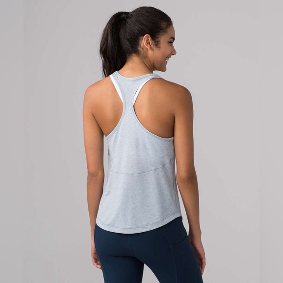 lululemon Long Distance Running Tank Heathered Hail Size 4 - Picture 15 of 15